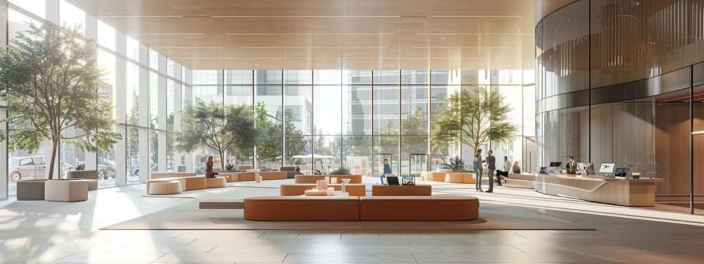 a sleek, modern office environment bathed in natural light, where focused professionals collaboratively analyze documents and data, symbolizing the impactful implementation of iso 9001 standards for quality management.
