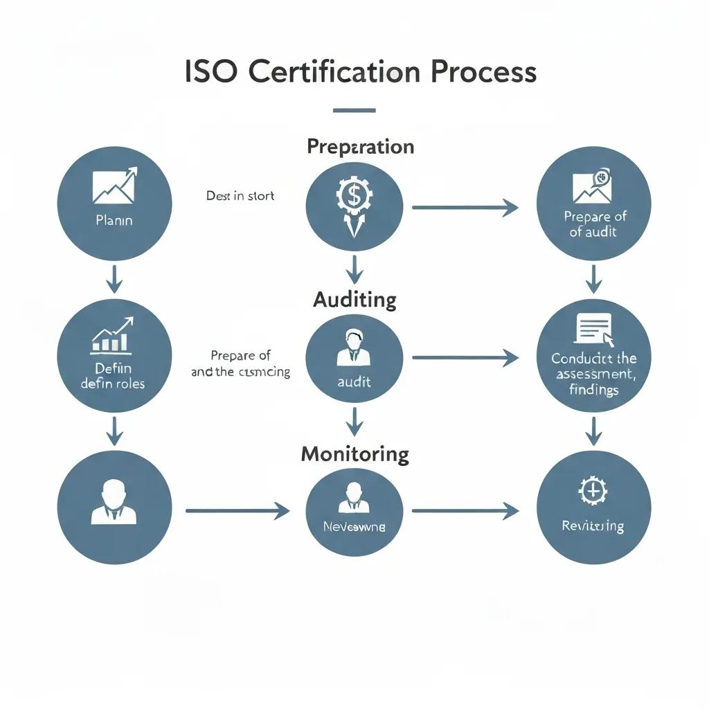 Visual representation of the ISO certification process stages