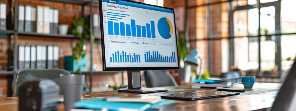ein modern eingerichteter besprechungsraum mit einem präsentationsmonitor, auf dem eine dynamische grafik zur analyse von iso 9001 auditergebnissen sichtbar ist, während agile teammitglieder konzentriert an einem tisch diskutieren und strategische maßnahmen zur verbesserung des qualitätsmanagements entwickeln.