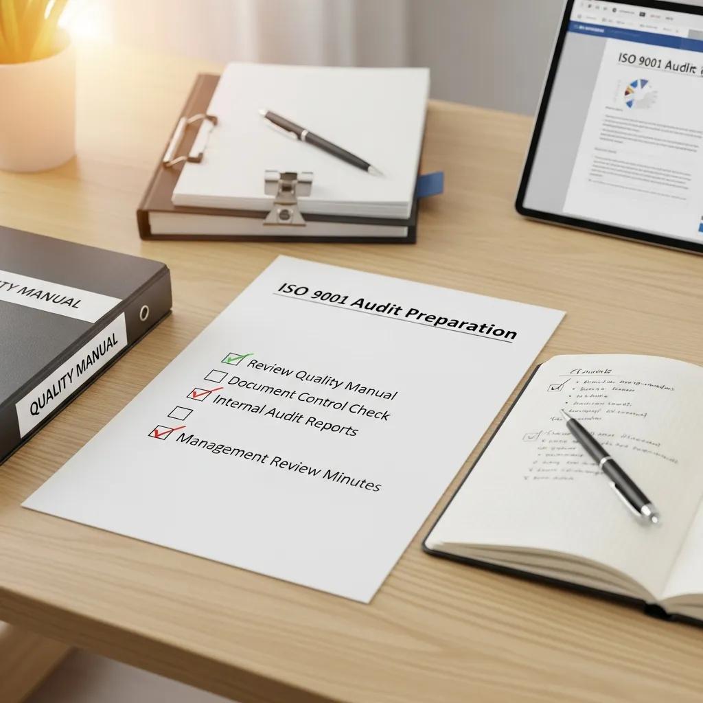 Checkliste und Unterlagen zur Auditvorbereitung auf Schreibtisch