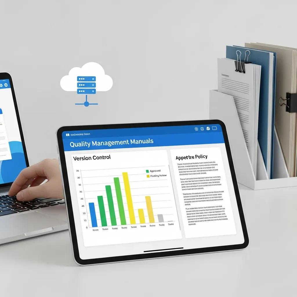 Best practices for quality management manuals, highlighting version control and digital documentation tools for efficiency