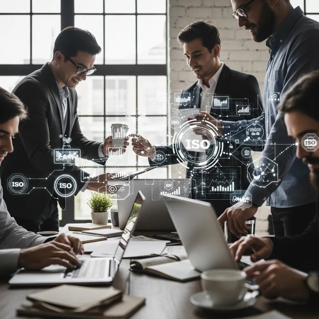 ISO certification and digital transformation in a modern office setting