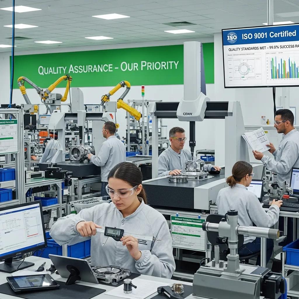 Manufacturing facility showcasing quality control processes after ISO 9001 certification