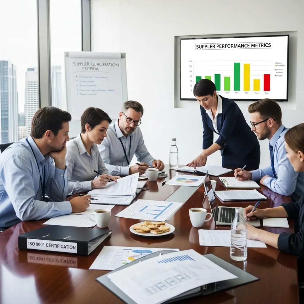 Procurement team evaluating ISO 9001 certification importance in supplier selection