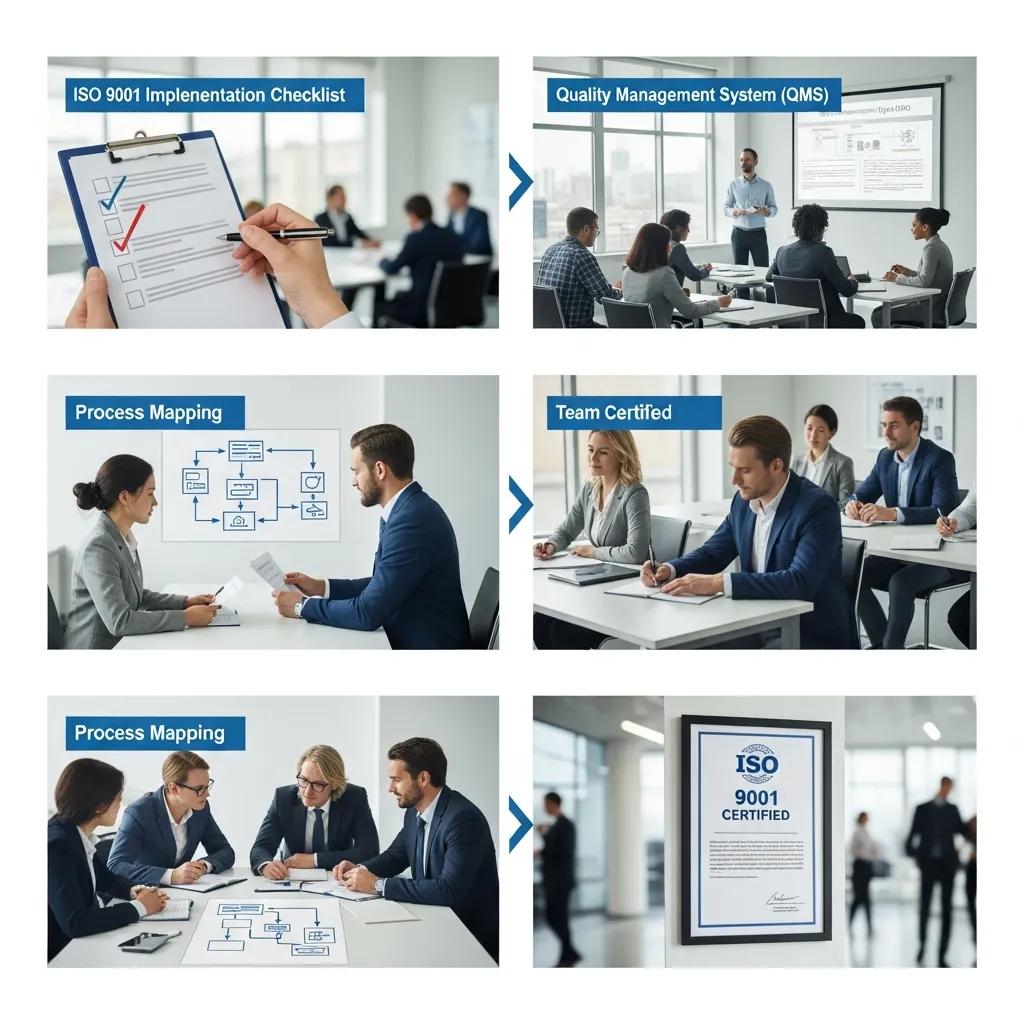 Step-by-step process of implementing ISO 9001 certification in a corporate setting