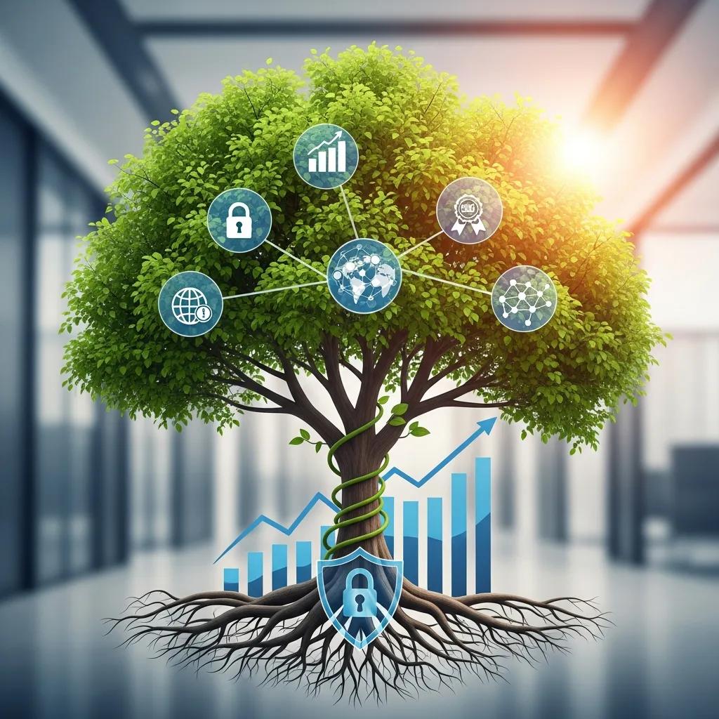 Visual metaphor representing the strategic benefits of ISO 27001 certification