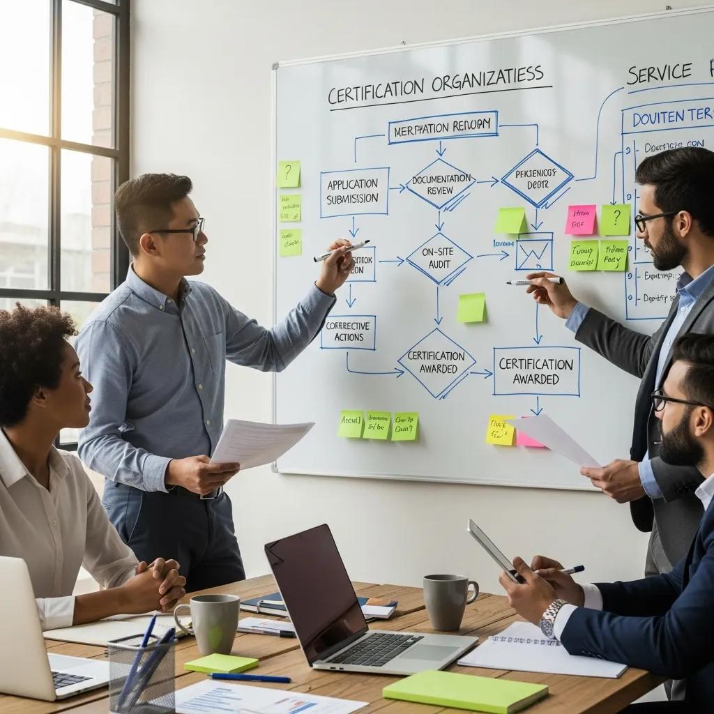 Visual representation of the certification process for service organizations