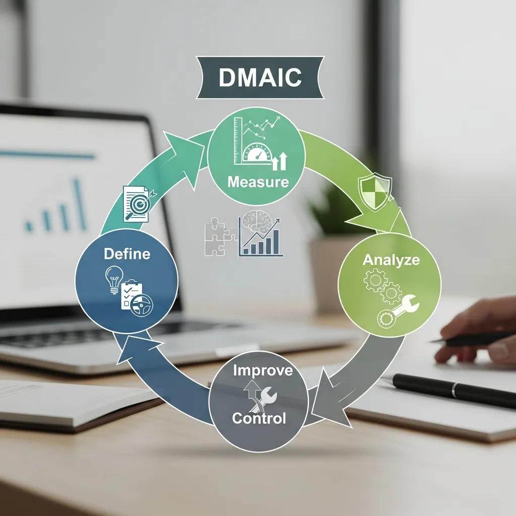 Visual representation of the DMAIC methodology phases for continuous improvement