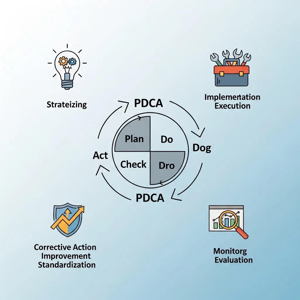 Visual representation of the PDCA cycle in energy management